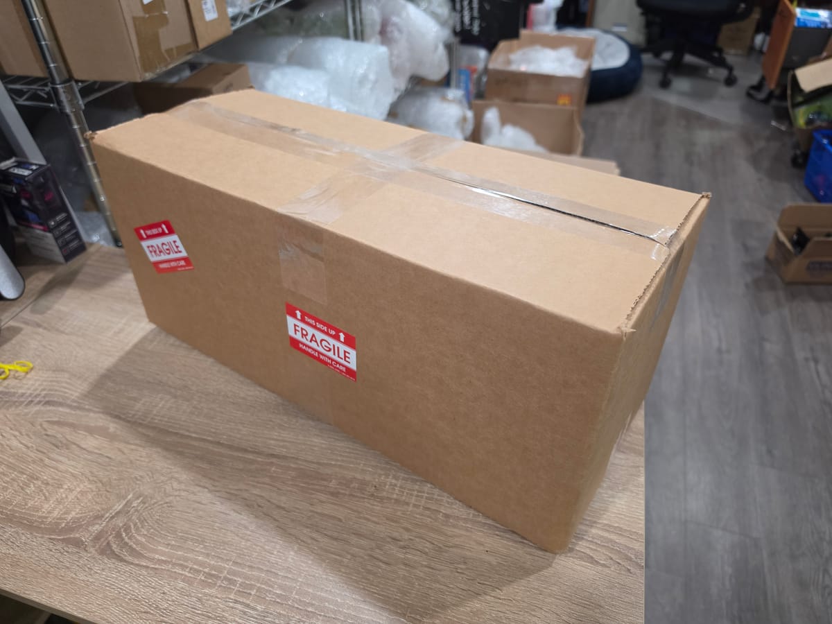 Photo of the Sealed step in how we pack glass for shipping.